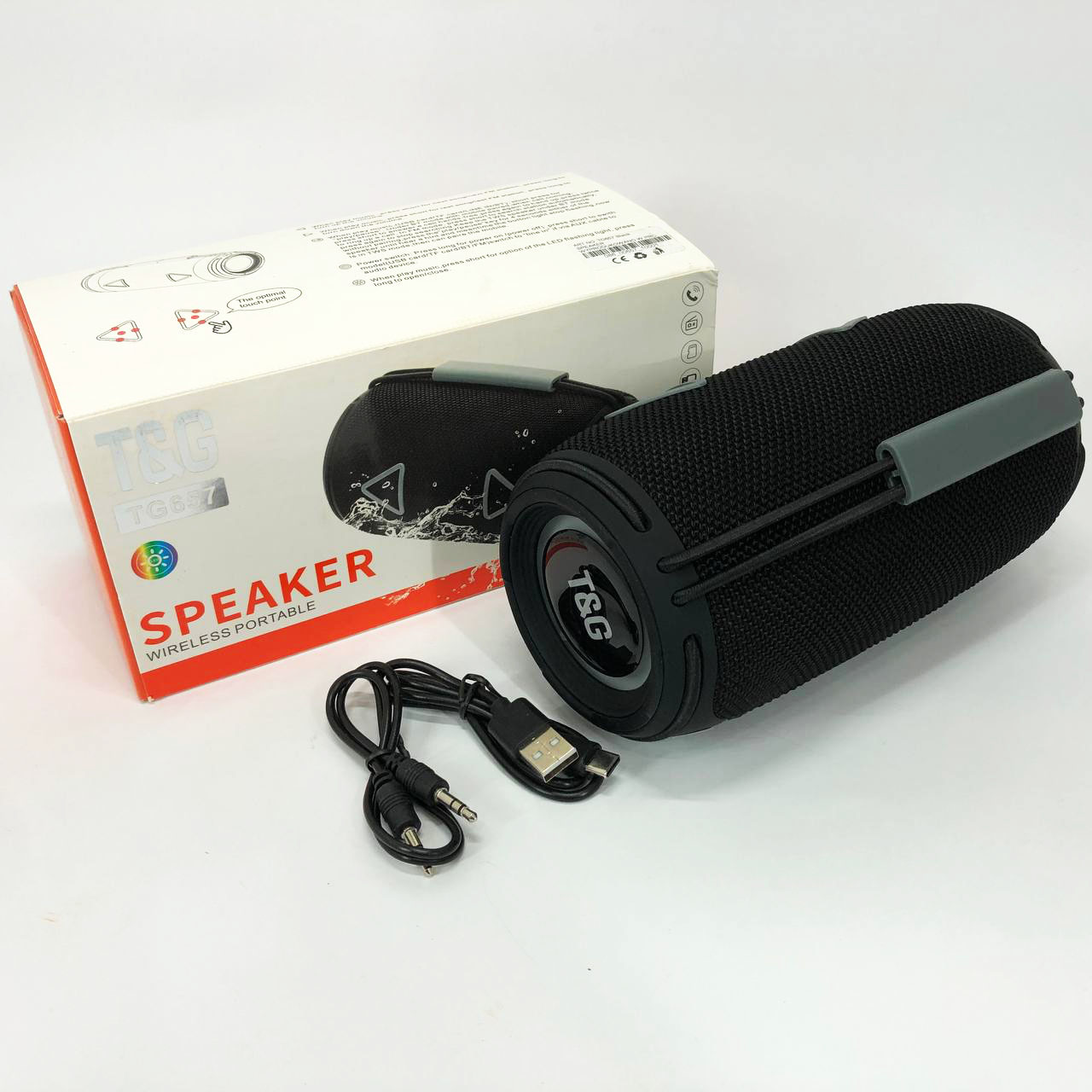 Bluetooth-колонка TG657 з RGB підсвічуванням 1500 мАч чорного кольору - Зображення 6