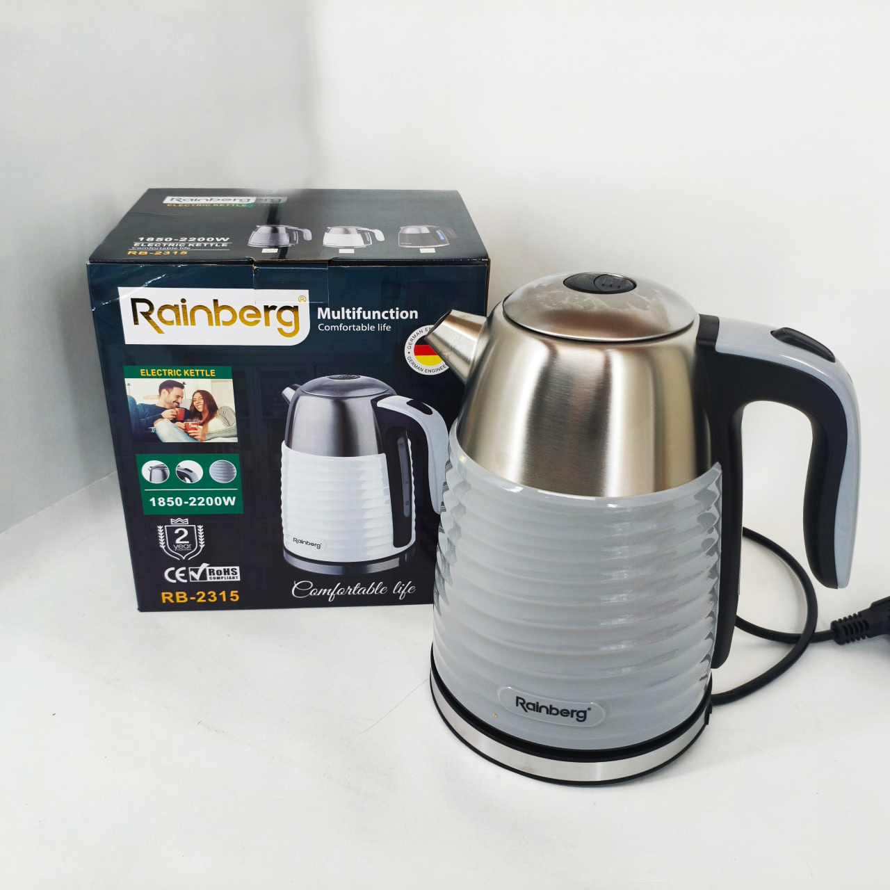 Електричний чайник Rainberg RB-2315 1,8 л 2200 Вт Gray - Зображення 5
