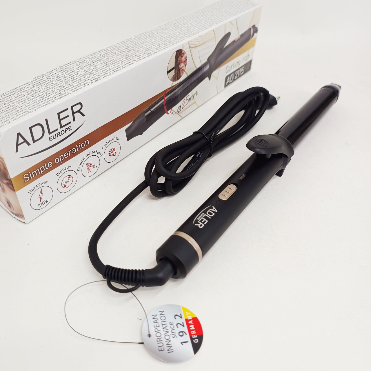 Плойка Adler AD 2115 Curly 100 Вт керамічна діаметром 25 мм - Зображення 2