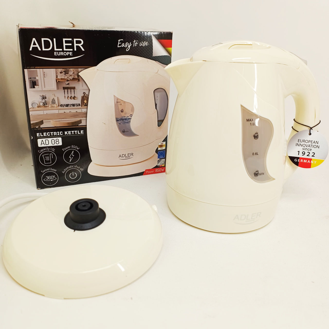 Електрочайник Adler AD 08 1 літр білий - Зображення 6