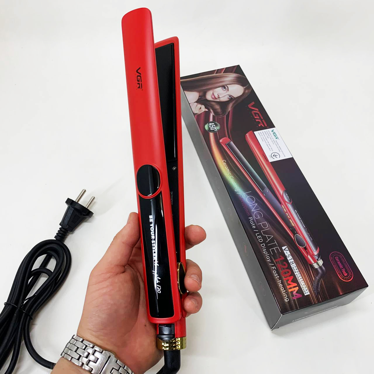 Плойка VGR V-518 RED з керамічними пластинами - Зображення 2