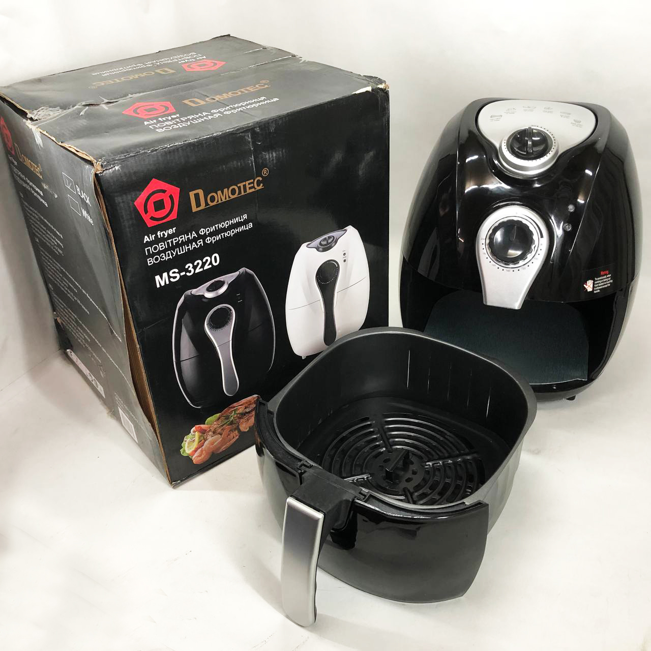 Аерофритниця Domotec MS-3220 1300 Вт 4,5 л чорна з таймером без масла - Зображення 5