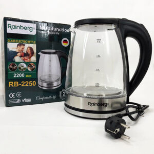 Електричний скляний чайник Rainberg RB-2250 з LED підсвічуванням 2200 Вт 1,8 л