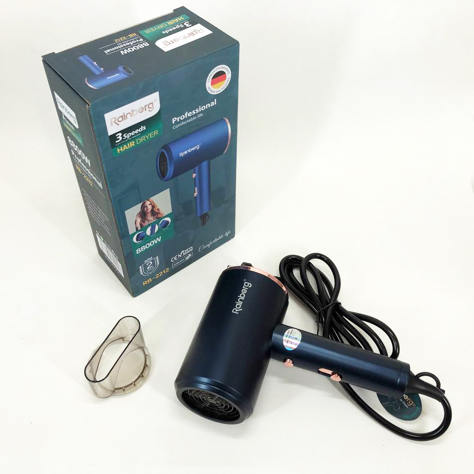 Фен Rainberg RB-2212 8800 Вт з регуляцією температури та швидкості Blue - Зображення 4