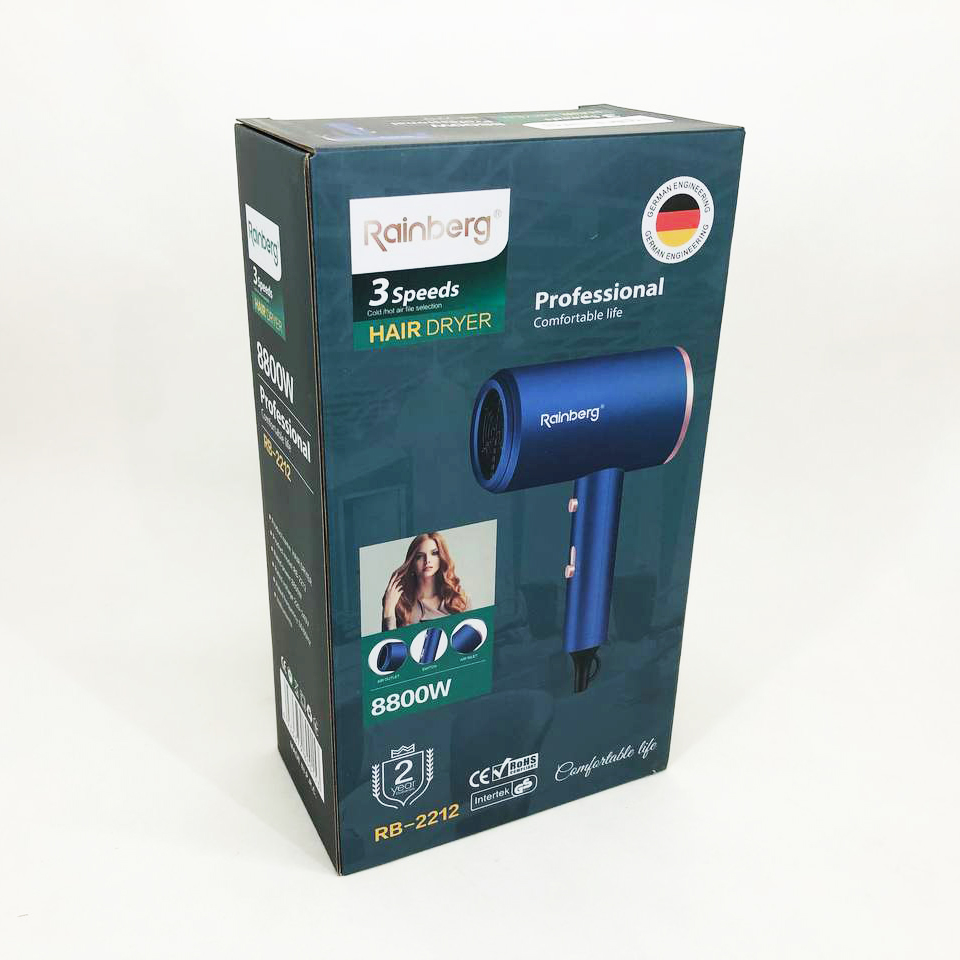 Фен Rainberg RB-2212 8800 Вт з регуляцією температури та швидкості Blue - Зображення 5