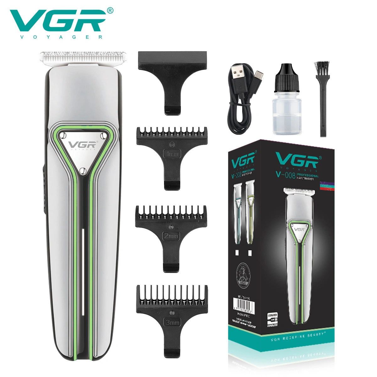 Бездротова машинка тример VGR V-008 GREEN для стрижки…