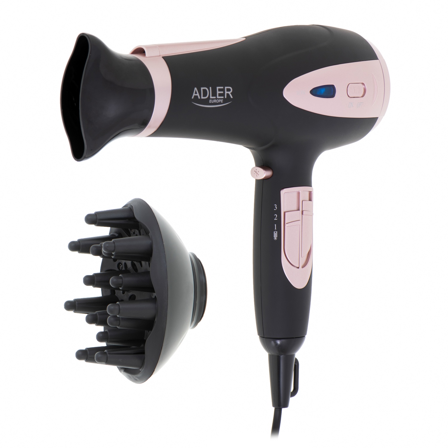 Фен для волосся з іонізацією Adler AD 2248 Black 2200Вт