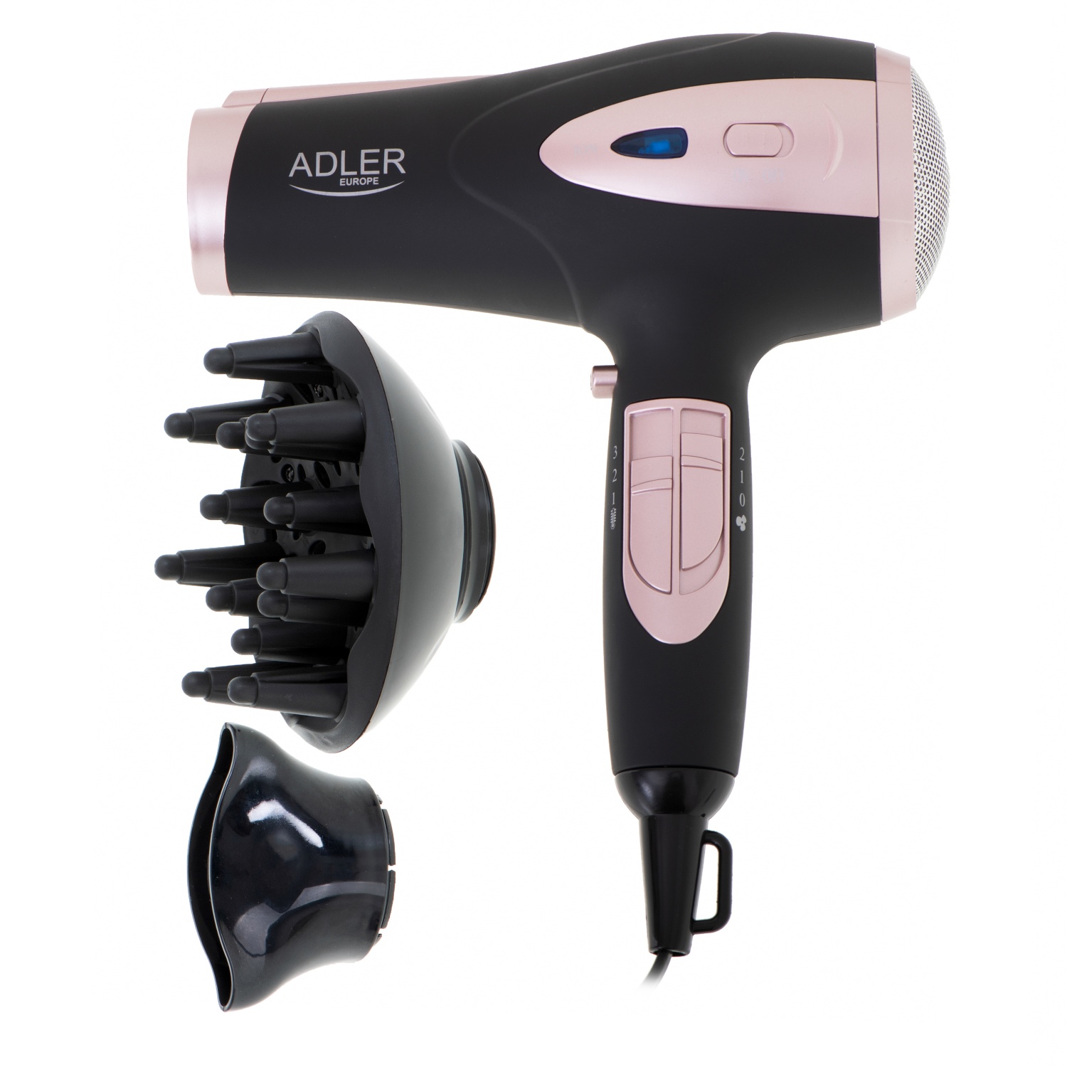 Фен для волосся з іонізацією Adler AD 2248 Black 2200Вт
