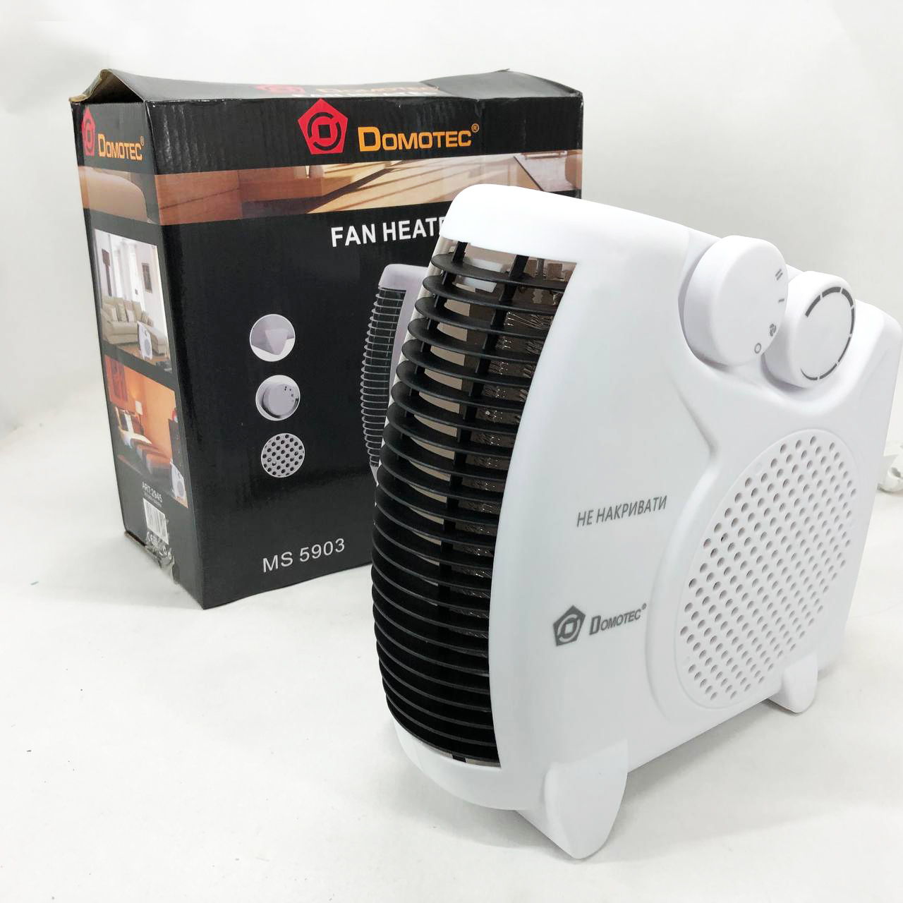 Тепловентилятор Domotec MS-5903 2в1, ветродуйка обогреватель, электрическая дуйка, тепловентилятор дуйка - Зображення 2