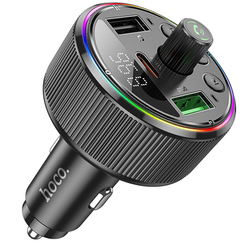 Автомобільний зарядний пристрій FM модулятор Hoco E82 Guerrero PD30W+QC3.0 (2USB-A/1C)
