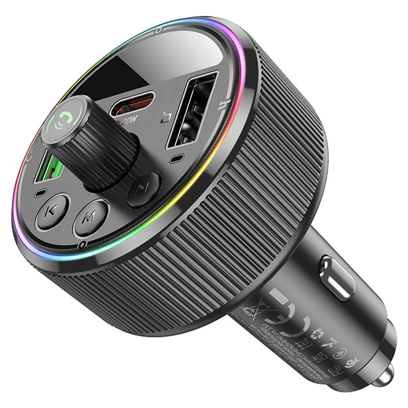 Автомобільний зарядний пристрій FM модулятор Hoco E82 Guerrero PD30W+QC3.0 (2USB-A/1C) - Зображення 3