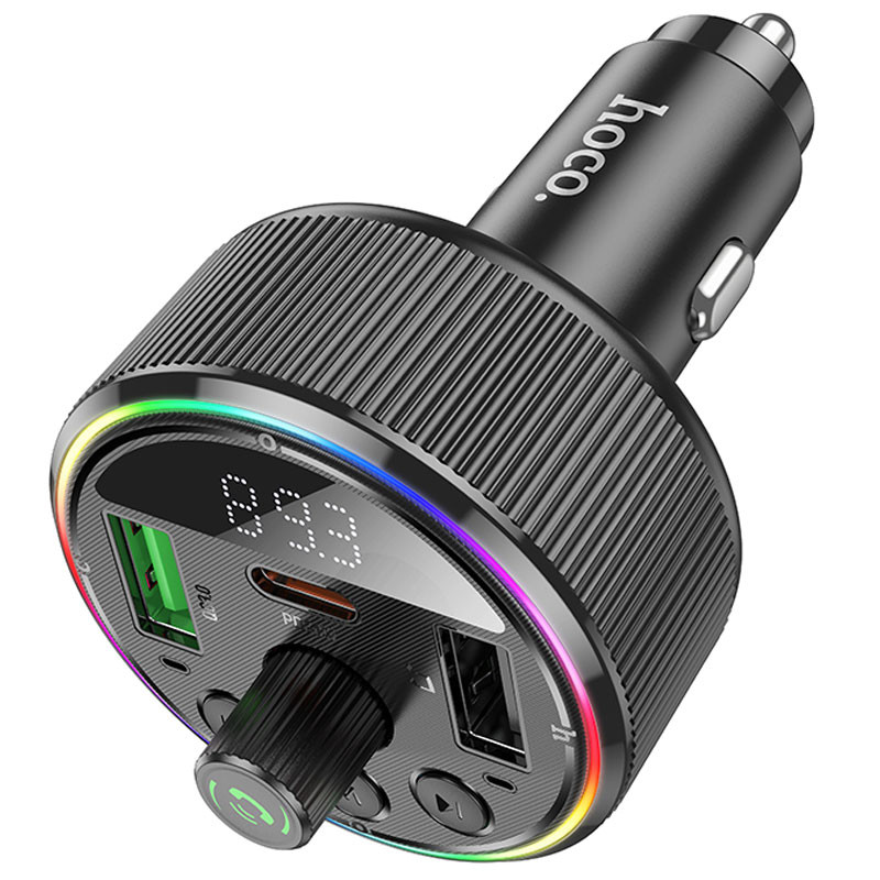 Автомобільний зарядний пристрій FM модулятор Hoco E82 Guerrero PD30W+QC3.0 (2USB-A/1C) - Зображення 4