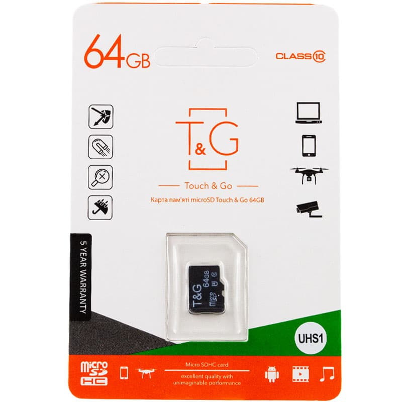 Карта пам'яті T&G (UHS-1) microSDXC Class 10 - 64GB (без адаптера)