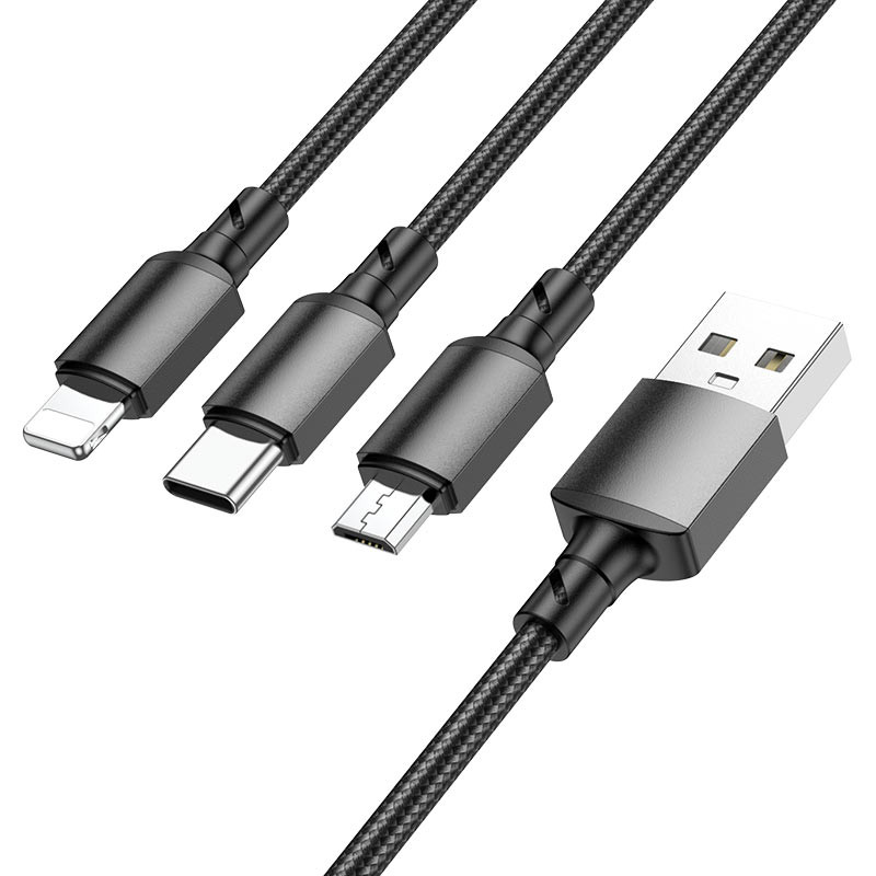 Дата кабель Borofone BX72 USB to 3in1 (1m) - Зображення 2