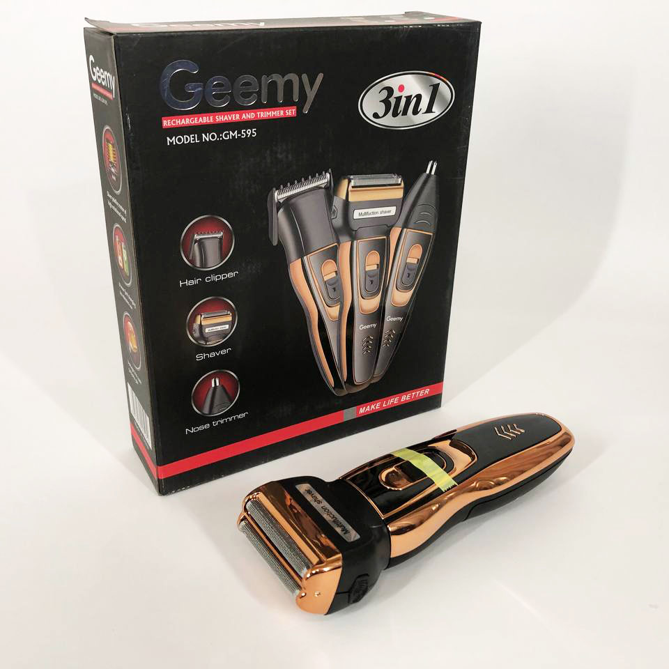 Електробритва сіткова і триммер для бороди GEMEI GM-595 з акумулятором Gold - Зображення 4