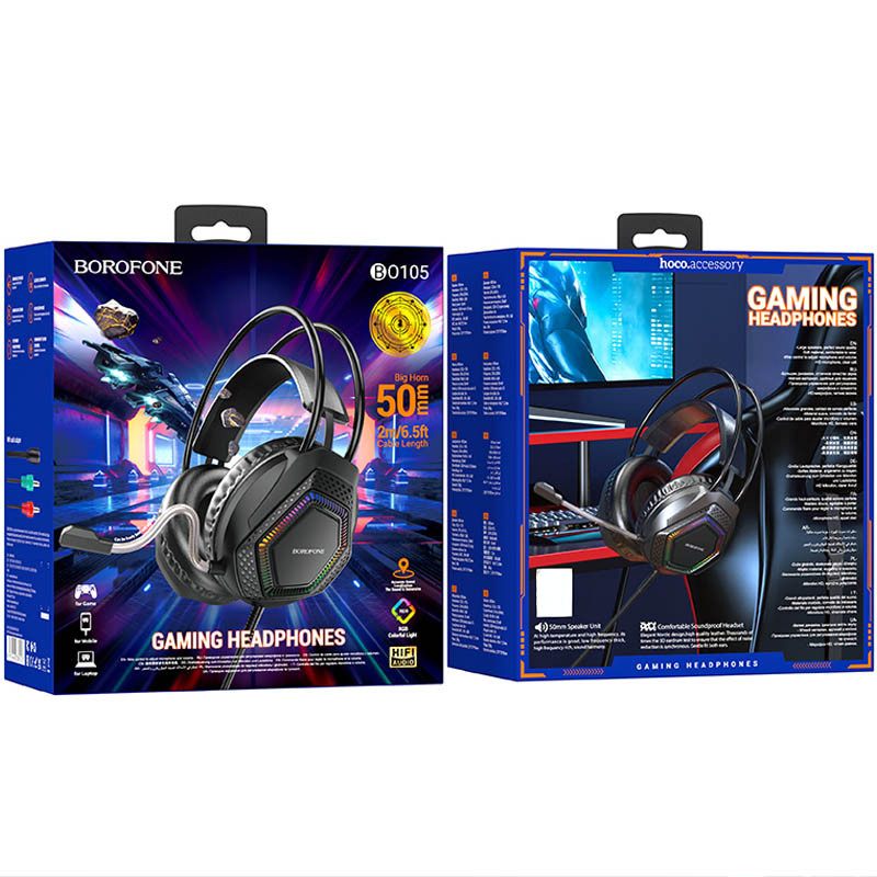 Накладні навушники Borofone BO105 Thunder 3.5mm+USB - Зображення 6