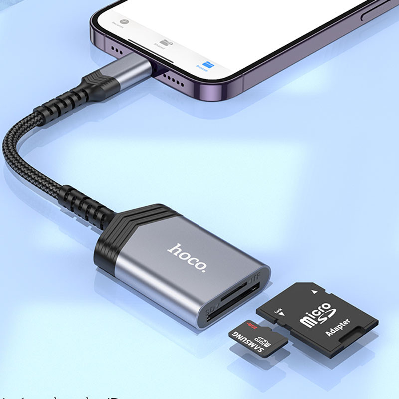 Картридер Hoco UA25 2in1 Lightning - Зображення 5