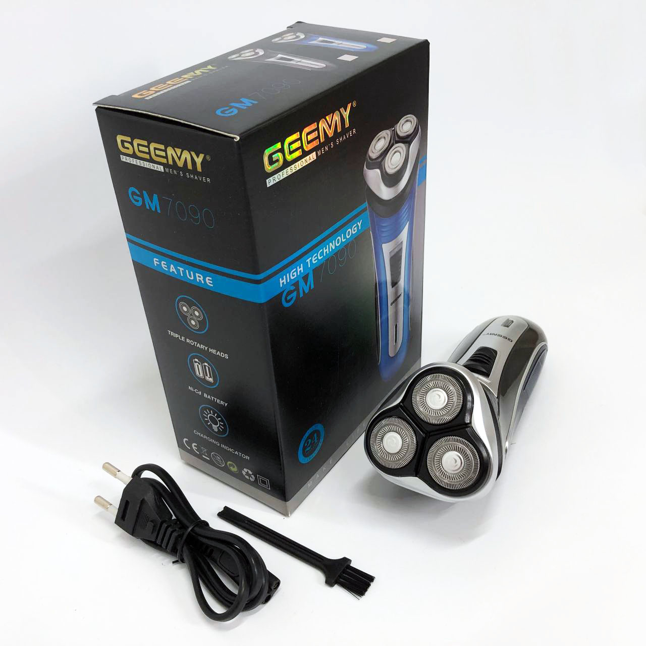 Електробритва GEEMY GM-7090 3 в 1 тример, бездротова електробритва, Тример для вусів Blue - Зображення 5