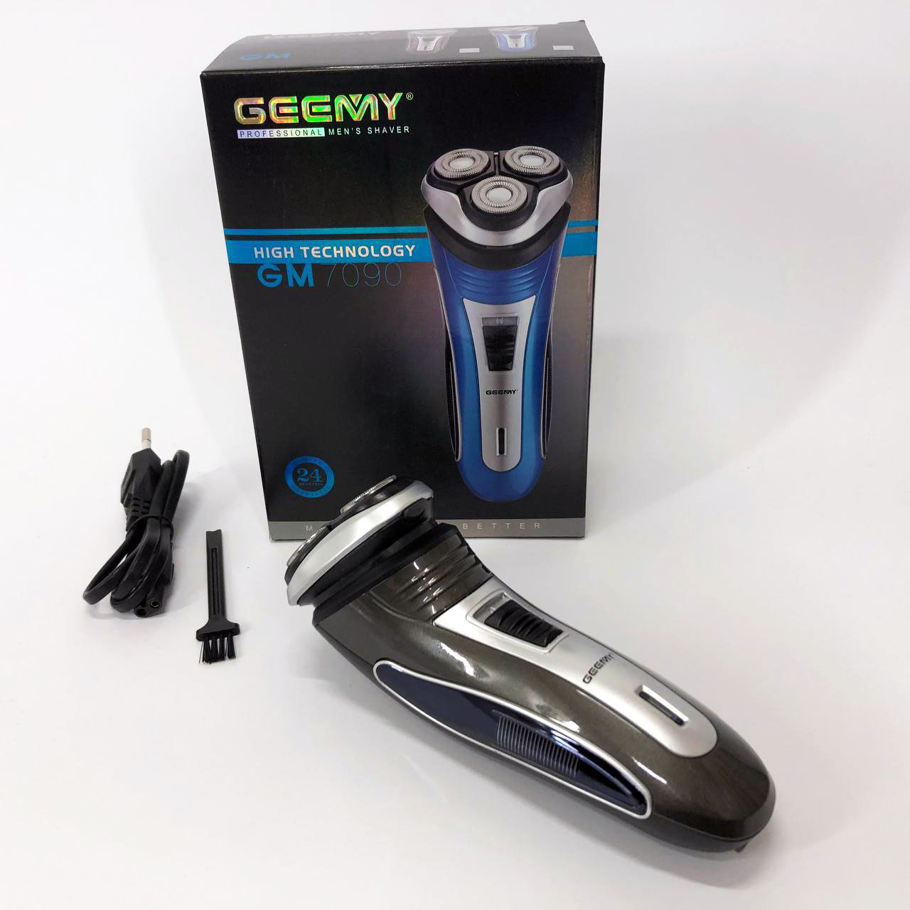 Електробритва GEEMY GM-7090 3 в 1 тример, бездротова електробритва, Тример для вусів Blue - Зображення 4