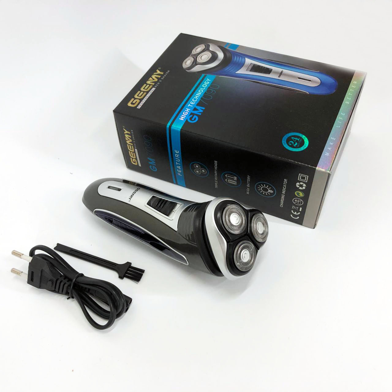 Електробритва GEEMY GM-7090 3 в 1 тример, бездротова електробритва, Тример для вусів Blue - Зображення 3