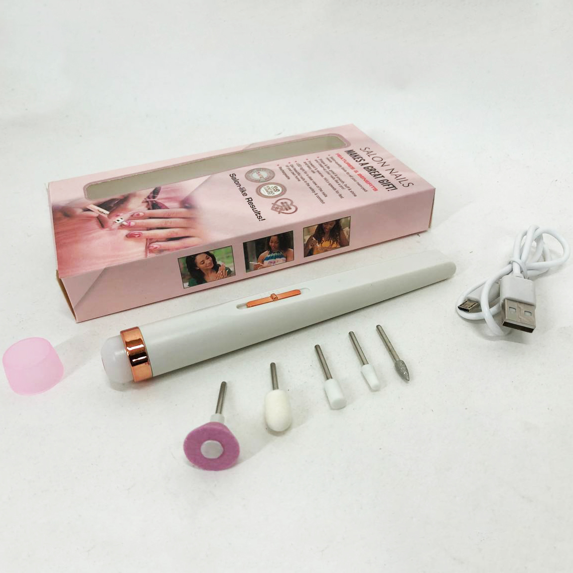 Фрезер для манікюру та педикюру Flawless Salon Nails, фрезер ручний для манікюру Pink - Зображення 4