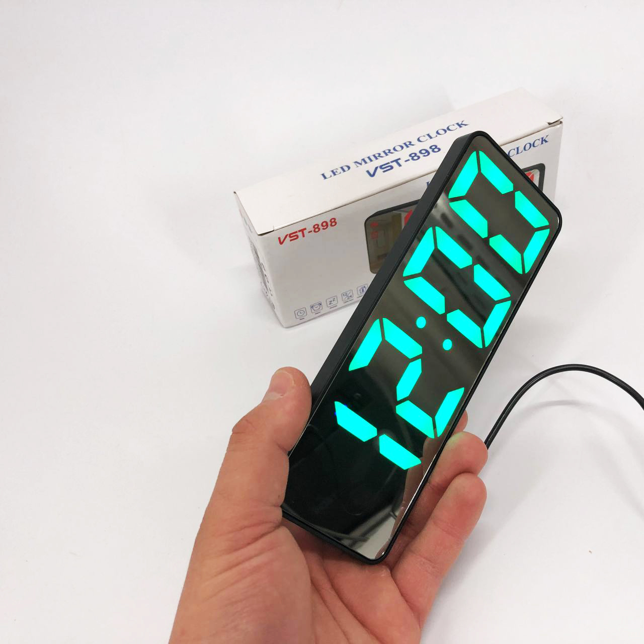 Електронний настільний LED годинник від USB VST-898-4 з будильником і термометром оригінальний настільний годинник - Зображення 4