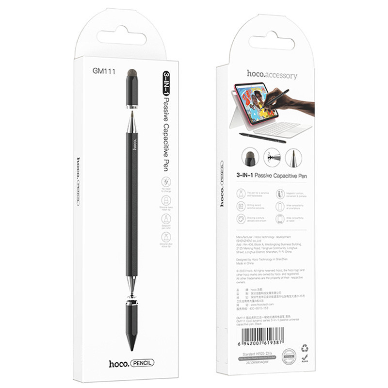 Стілус Hoco GM111 Cool Dynamic series 3in1 Passive Universal Capacitive Pen - Зображення 5