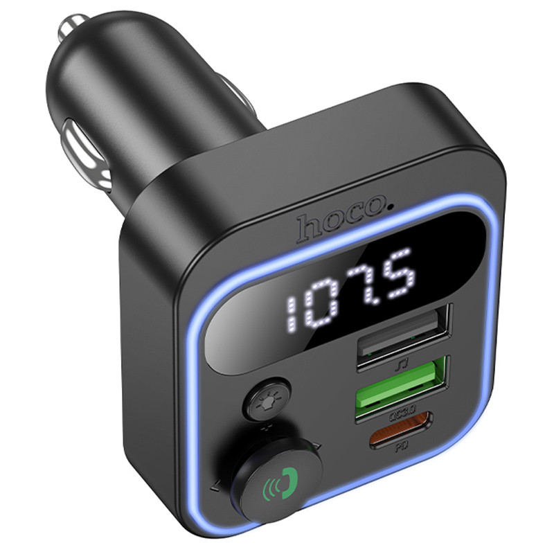 Автомобільний зарядний пристрій FM модулятор Hoco E85 Tiger PD20W+QC3.0 (2USB-A/1C) - Зображення 3