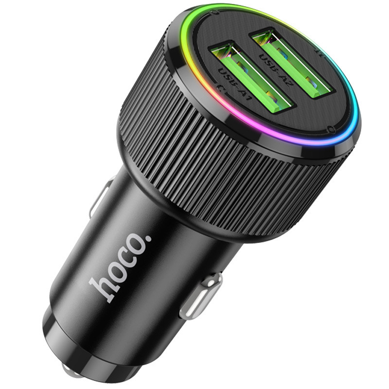 Автомобільний зарядний пристрій Hoco NZ14 Guerrero QC3.0 18W total 38W (2USB-A) - Зображення 2