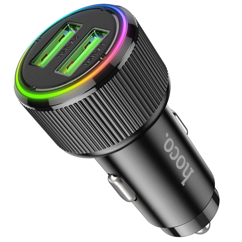 Автомобільний зарядний пристрій Hoco NZ14 Guerrero QC3.0 18W total 38W (2USB-A) - Зображення 3