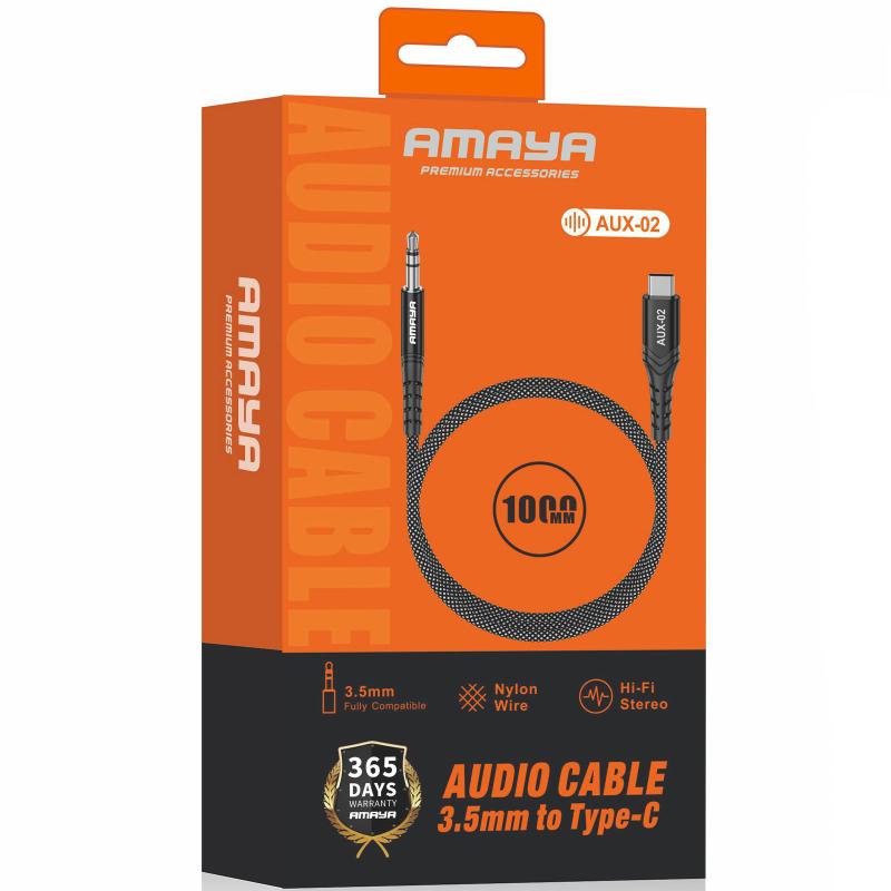 Аудіо кабель Aux Amaya AUX-02 (Type-C to AUX 3.5mm) (1m) - Зображення 2