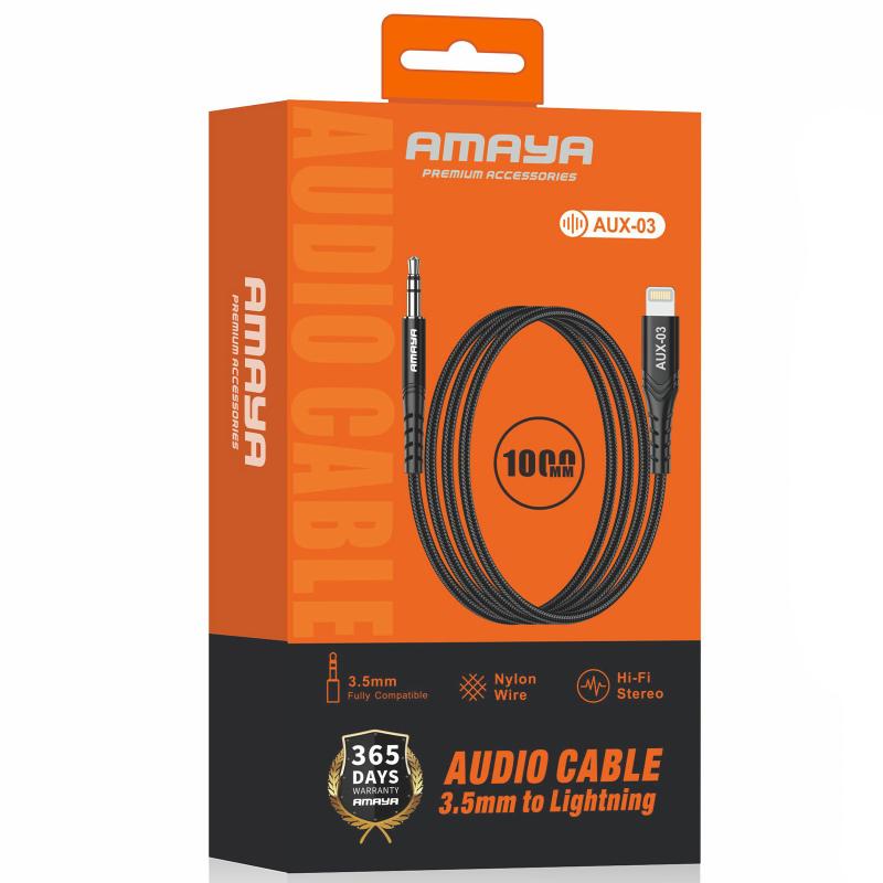 Аудіо кабель Aux Amaya AUX-03 (Lightning to AUX 3.5mm) (1m) - Зображення 2