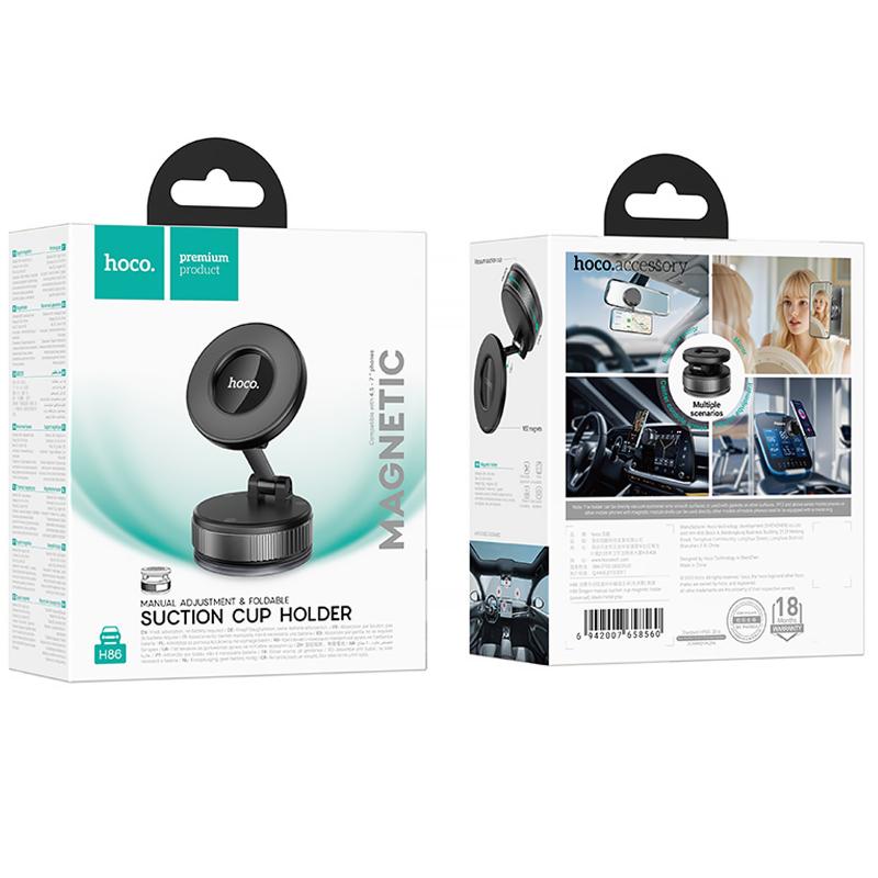 Автотримач Hoco H86 Dragon manual suction cup magnetic (universal) - Зображення 6
