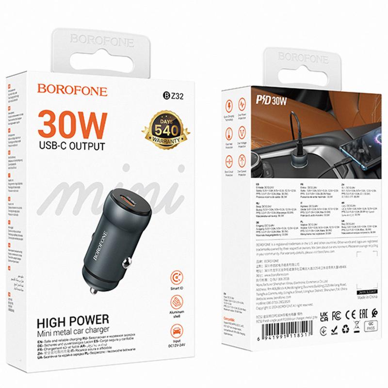 Автомобільний зарядний пристрій Borofone BZ32 Fresh PD30W (1USB-C) - Зображення 2