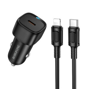 Автомобільний зарядний пристрій Borofone BZ34A Cloud PD20W (1USB-C) + кабель Type-C to Lightning