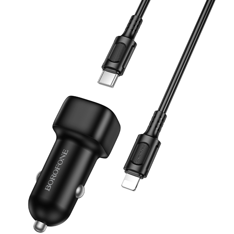 Автомобільний зарядний пристрій Borofone BZ34A Cloud PD20W (1USB-C) + кабель Type-C to Lightning - Зображення 4