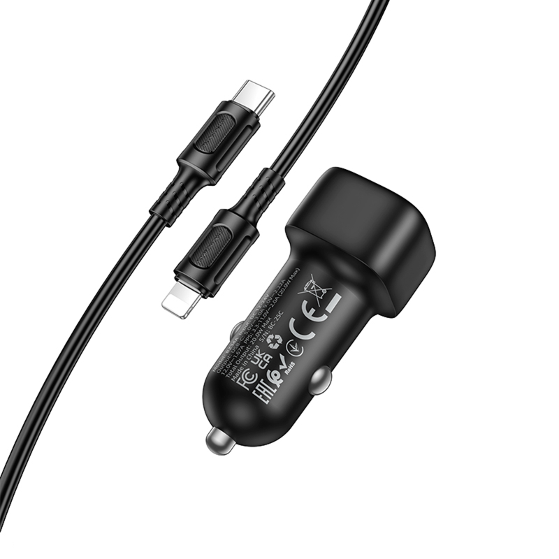 Автомобільний зарядний пристрій Borofone BZ34A Cloud PD20W (1USB-C) + кабель Type-C to Lightning - Зображення 5