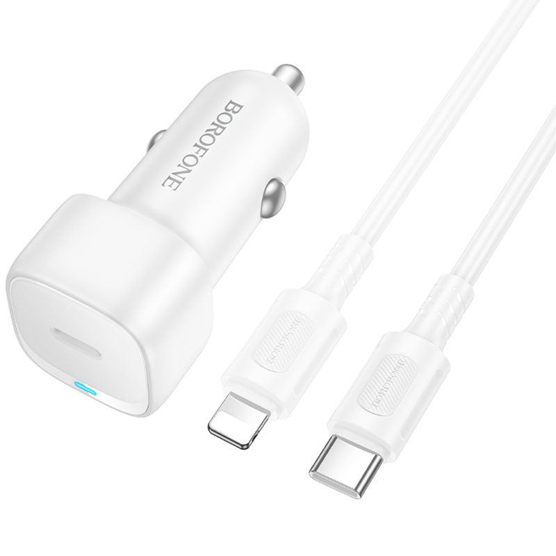Автомобільний зарядний пристрій Borofone BZ34A Cloud PD20W (1USB-C) + кабель Type-C to Lightning - Зображення 3