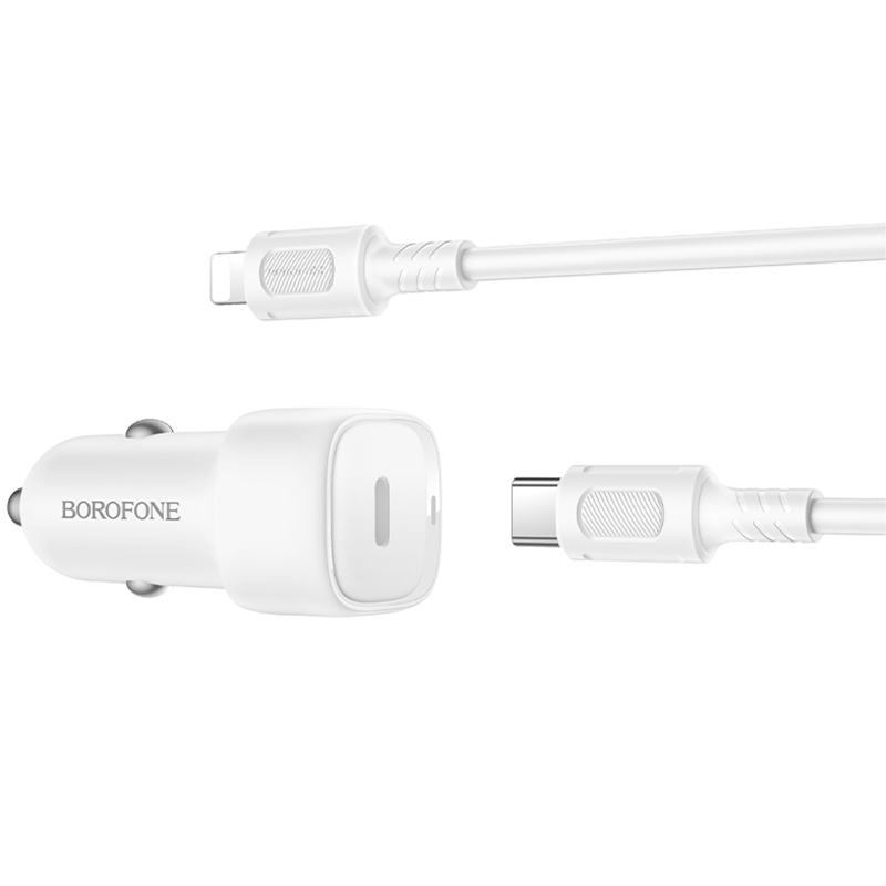 Автомобільний зарядний пристрій Borofone BZ34A Cloud PD20W (1USB-C) + кабель Type-C to Lightning - Зображення 4