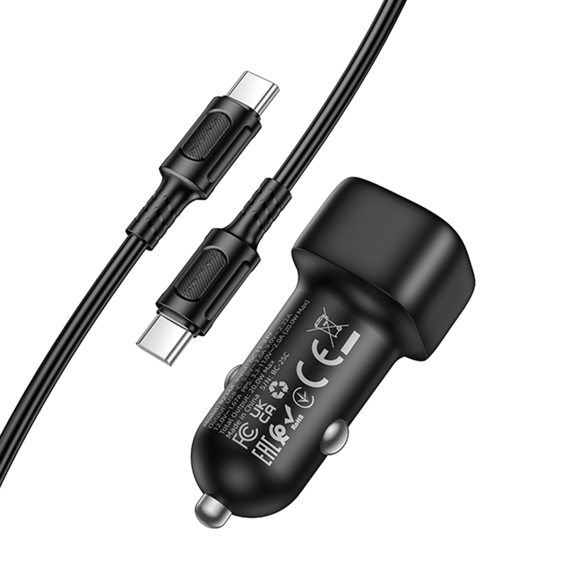 Автомобільний зарядний пристрій Borofone BZ34A Cloud PD20W (1USB-C) + кабель Type-C to Type-C - Зображення 5