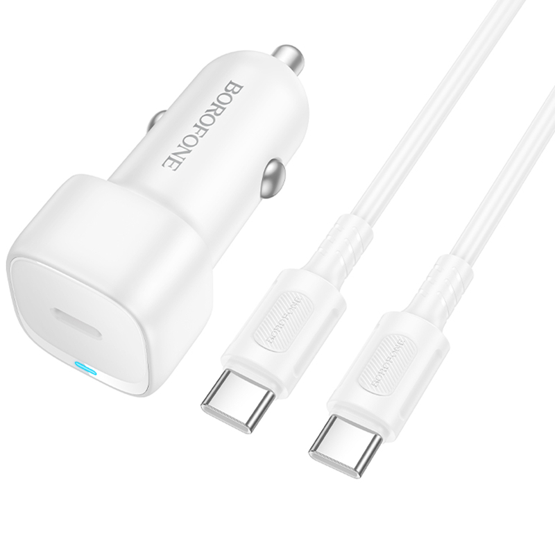 Автомобільний зарядний пристрій Borofone BZ34A Cloud PD20W (1USB-C) + кабель Type-C to Type-C - Зображення 3