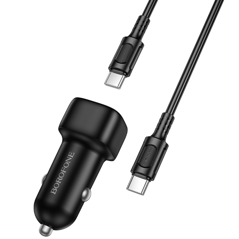 Автомобільний зарядний пристрій Borofone BZ34B Cloud PD20W+QC3.0 total 38W (1USB-A/1C) + кабель Type-C to Type-C - Зображення 5