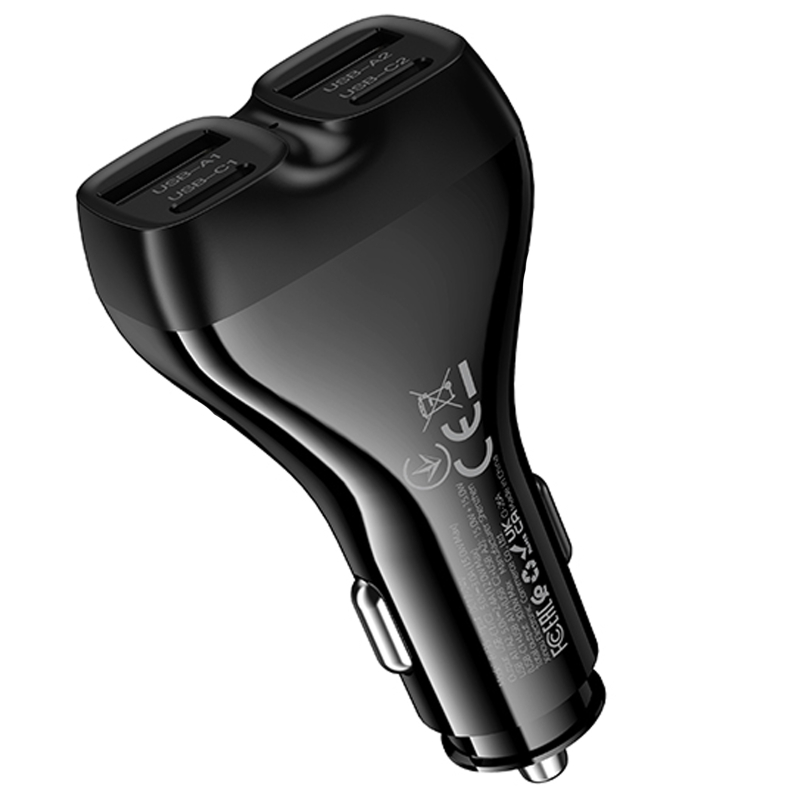 Автомобільний зарядний пристрій Borofone BZ35 Leader PD15W+QC3.0 total 30W (2USB-A/2C) - Зображення 4