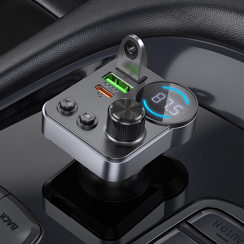 Автомобільний зарядний пристрій FM модулятор Hoco E86 Alegria PD30W+QC3.0 48W (2USB-A/1C) - Зображення 6