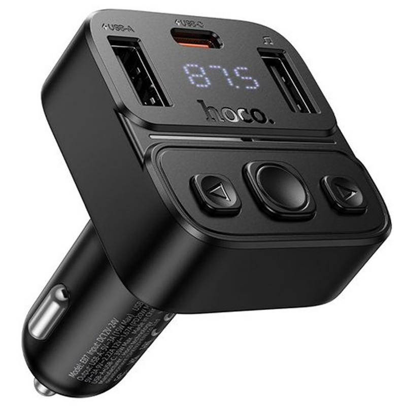 Автомобільний зарядний пристрій FM модулятор Hoco E87 Delta 35W (1USB-A/1C)