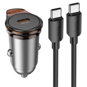Автомобільний зарядний пристрій Hoco NZ16 Rigorous PD30W (1USB-C) + кабель Type-C to Type-C