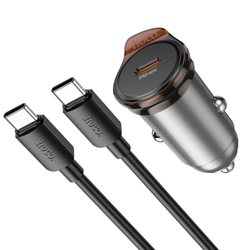 Автомобільний зарядний пристрій Hoco NZ16 Rigorous PD30W (1USB-C) + кабель Type-C to Type-C - Зображення 6