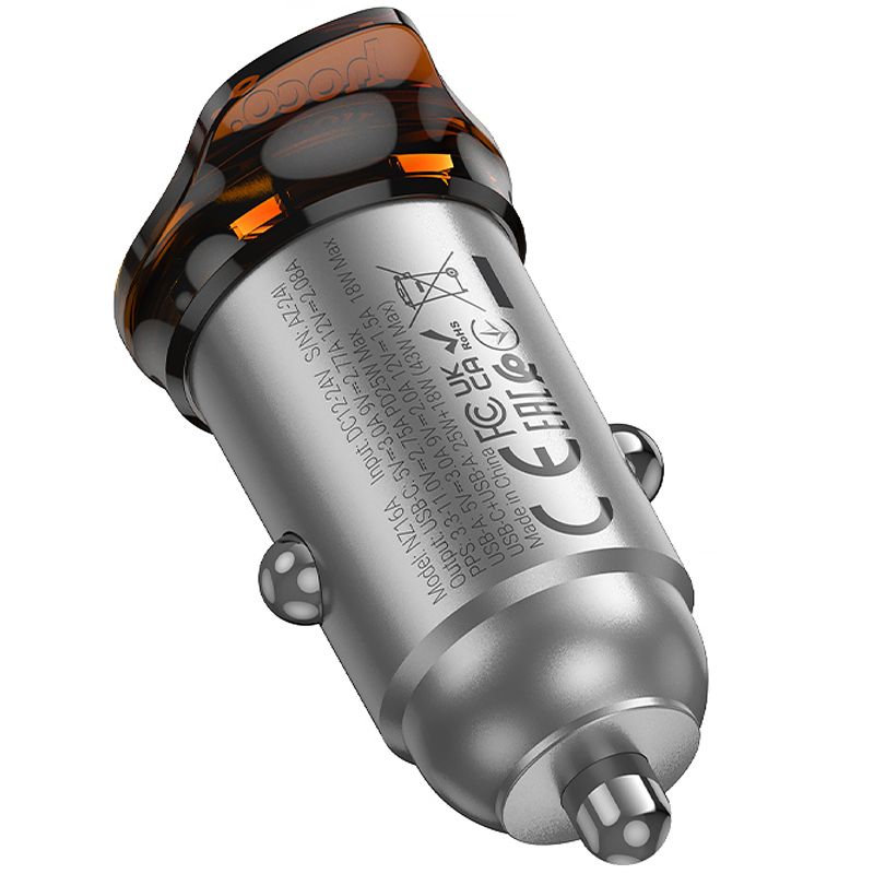 Автомобільний зарядний пристрій Hoco NZ16A Rigorous 43W (1USB-A/1C) - Зображення 3
