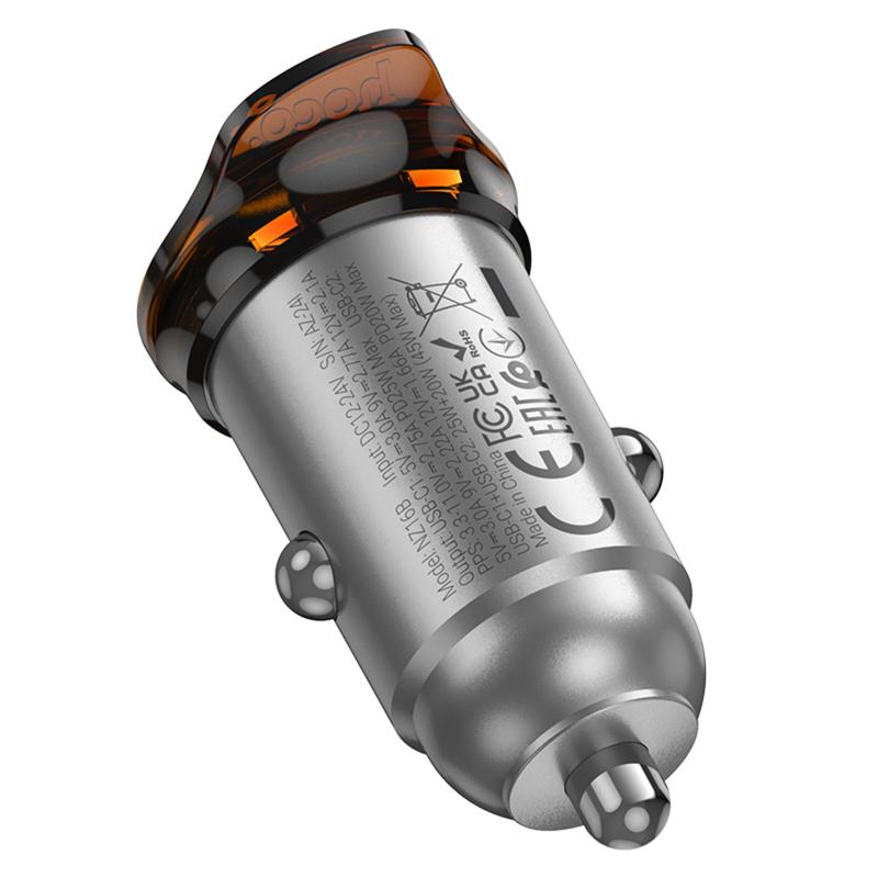 Автомобільний зарядний пристрій Hoco NZ16B Rigorous PD45W (2USB-C) - Зображення 3