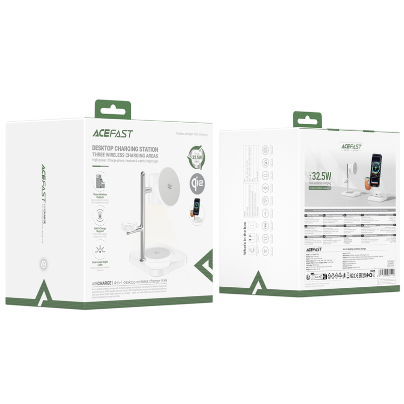 Бездротовий зарядний пристрій Acefast E39 desktop 4in1 Qi2 32.5W - Зображення 2